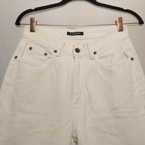 90s High Waisted White Jeans